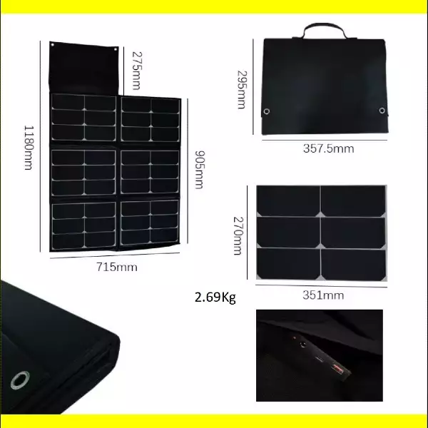 100w portable sunpower solar panel for RV, Camping, Boating